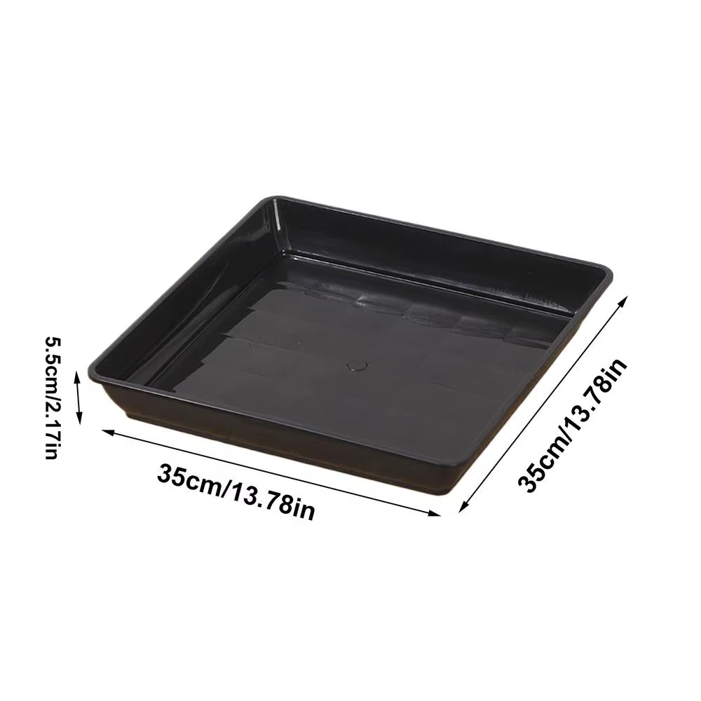 2 pièces de soucoupes carrées pour plantes de 35 cm, soucoupes polyvalentes en plastique pour pots d