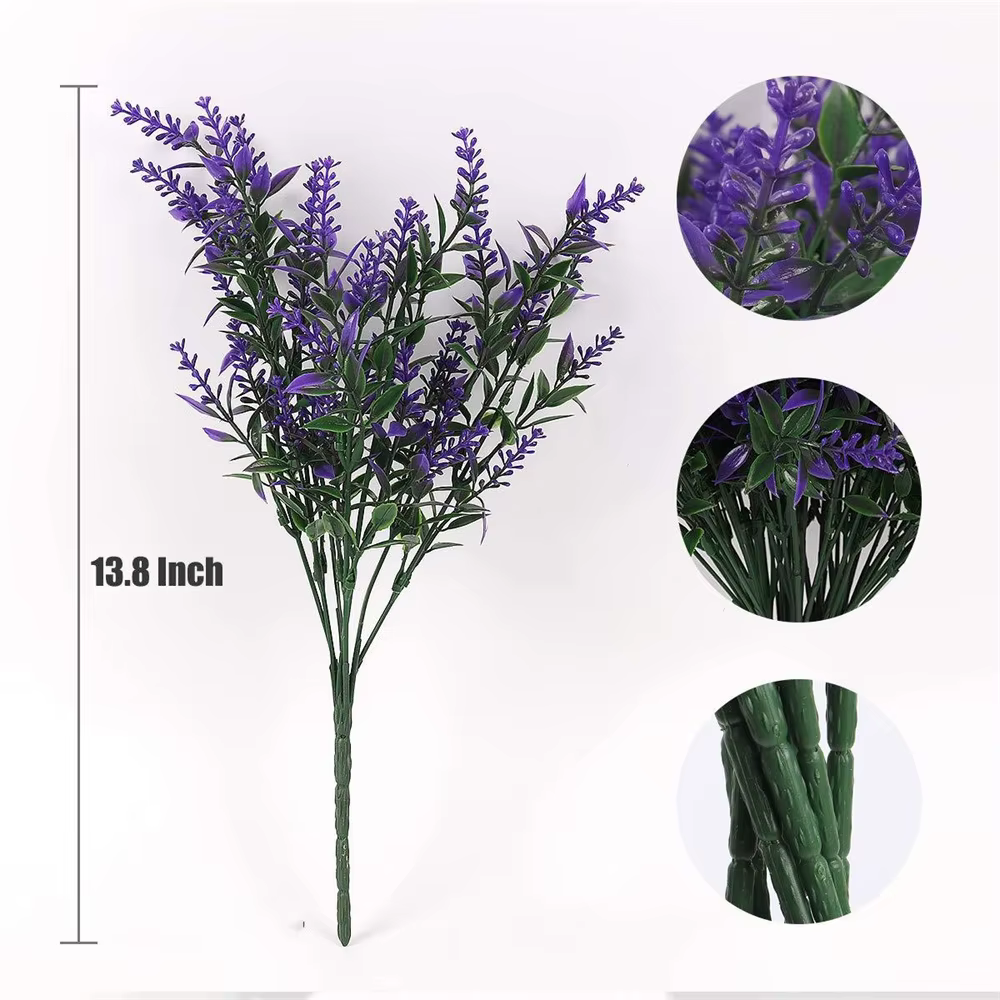 Décor de jardin, fleurs artificielles à faible entretien, fausses plantes en plastique résistantes a