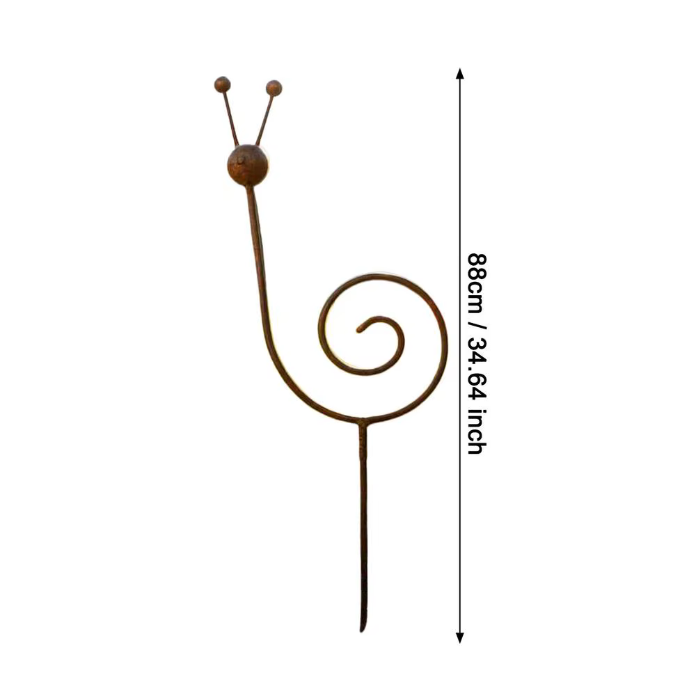Piquets de jardin en métal vintage en forme d'escargot pour plantes grimpantes, décoration pour vign