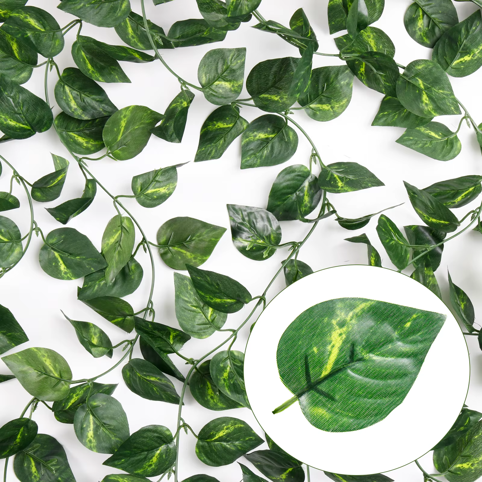 Feuilles de lierre artificielles de 2,4 m, plante grimpante artificielle, décoration murale pour fêt