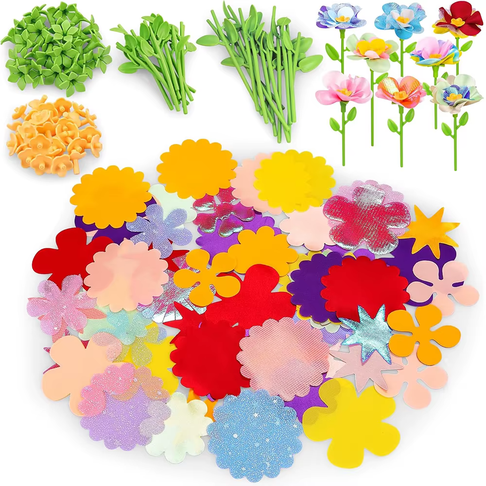 Kits de Bricolage pour Enfants : Jouets Bouquets de Fleurs en Tissu - Jouet Marché aux Fleurs pour C