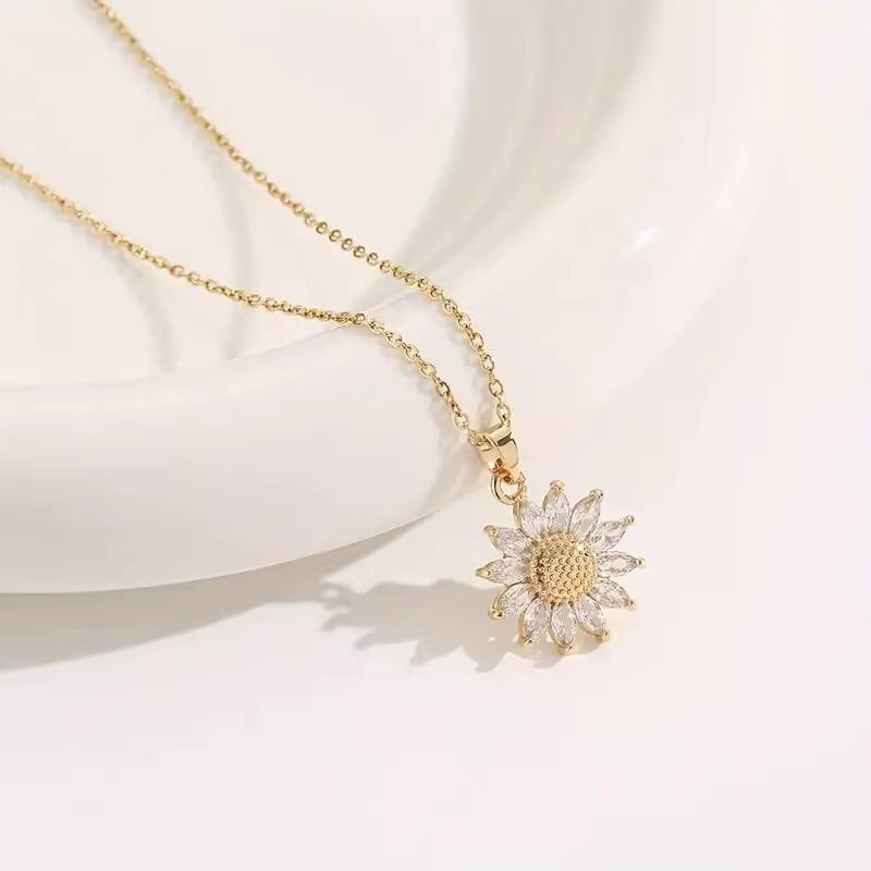 Collier tournesol avec coffret cadeau pour petite amie femme je t'aime parfait pour la fête des mère