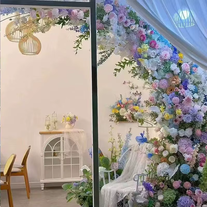 2026 Arche florale artificielle style forêt pastorale pour décoration de mariage, de fenêtre et de f