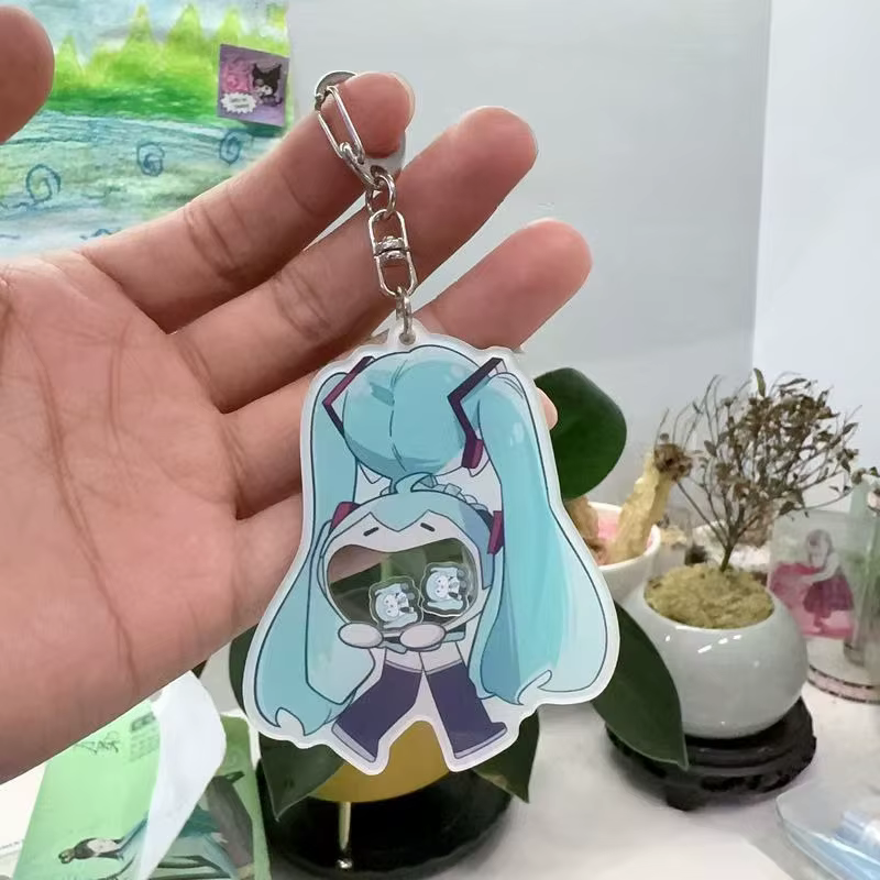 Porte-clés HATSUNE MIKU en acrylique, breloque Shaker mignon, cadeau pour meilleur ami, accessoires