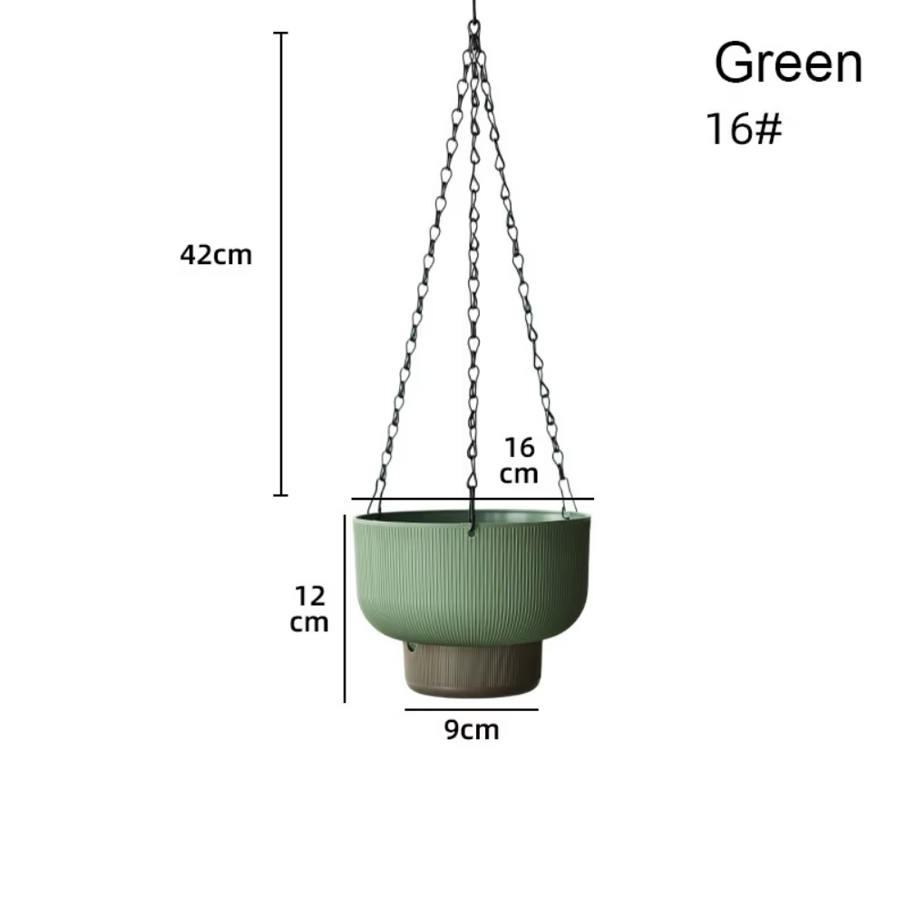 Pots de fleurs suspendus auto-arrosants blancs, verts, gris, épaissis, grande capacité, base détacha