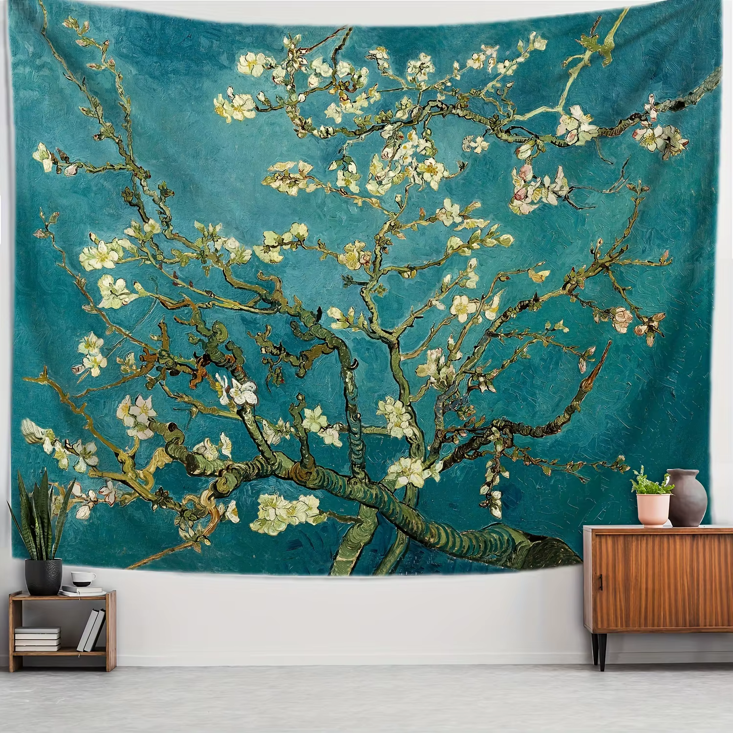 VIKAMA Van Gogh fleur d'abricot Art tapisserie fleurs blanches Vintage peinture à l'huile Style salo