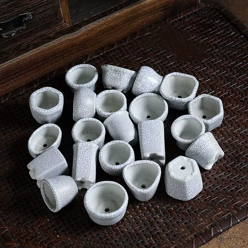 8 pièces de mini-pots de fleurs en céramique, pot de fleurs en céramique blanche personnalisé, pot d