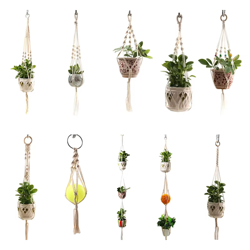 Porte-pot en macramé pour plantes, ULtressée en jute, panier artisanal