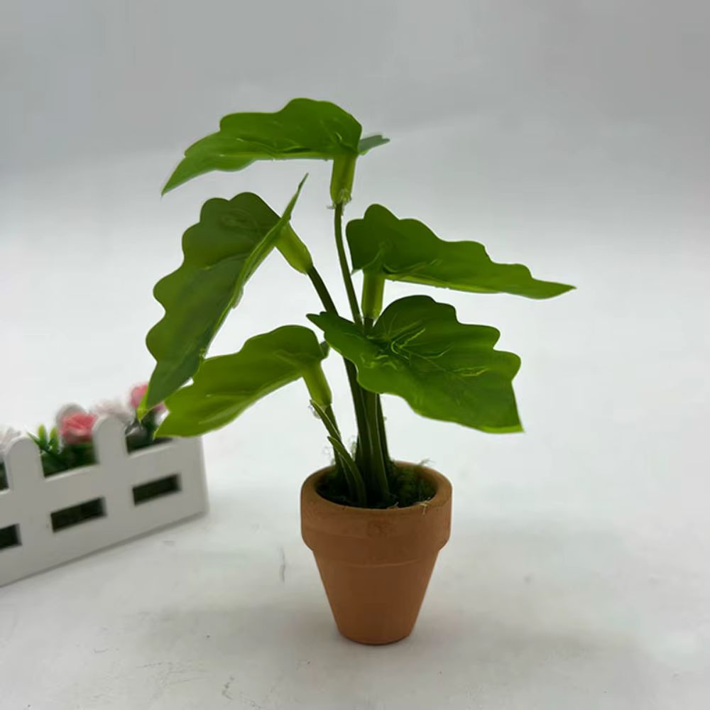 Plante miniature pour maison de poupée 1:12, plante verte en plastique colorée, 5 styles, plantes ve