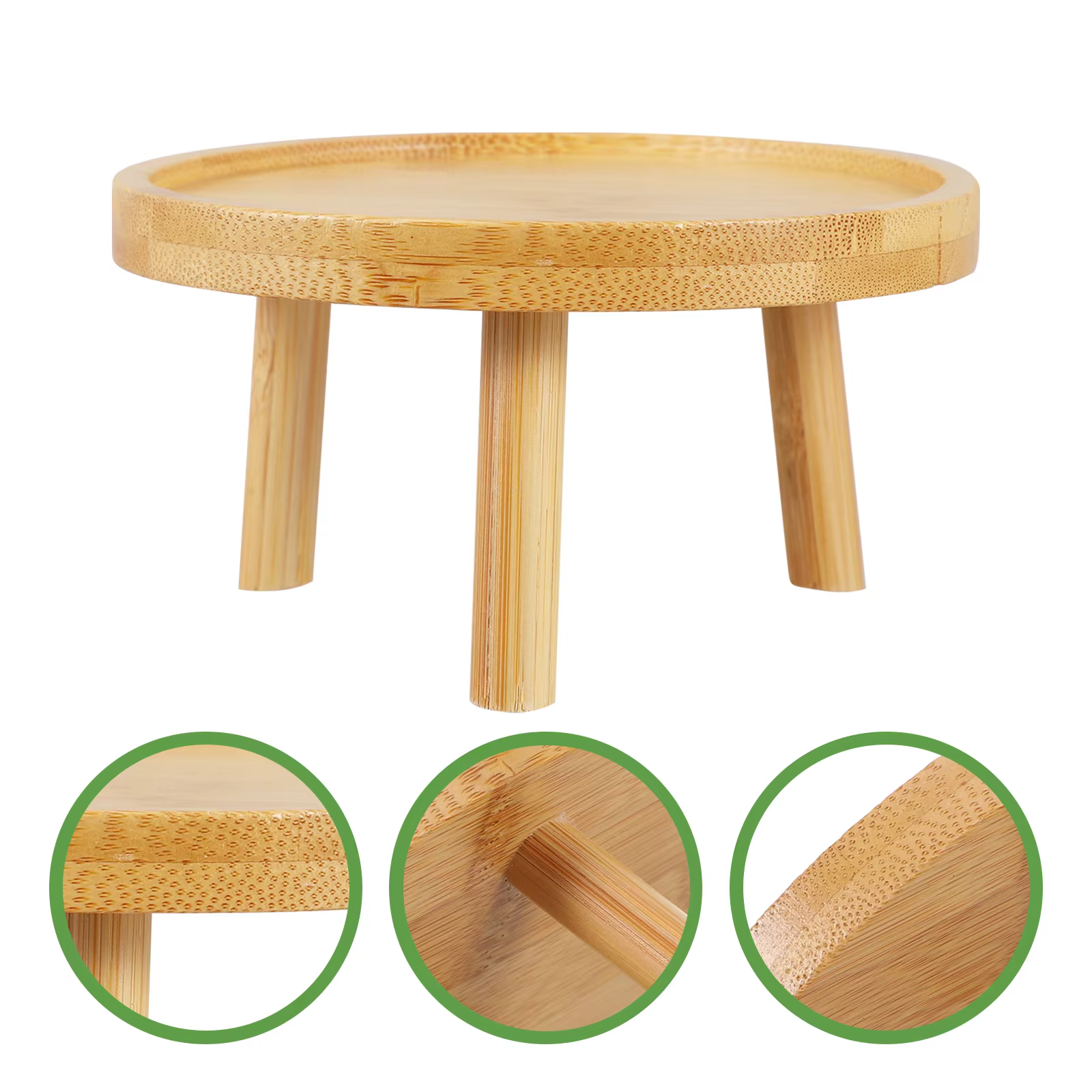 Support décoratif rond en bois massif pour pots de fleurs, style vintage, pour jardin intérieur et b