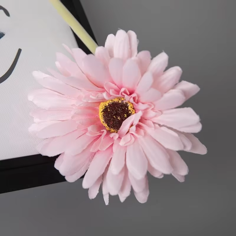 Fleurs artificielles Gerberas jaunes en tissu, 6 pièces/lot, Simulation décorative d'hôtel, fausses 