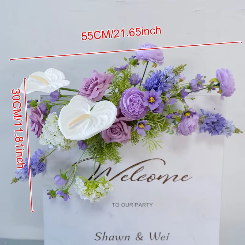 Série violette pivoine Anthurium Rose Arrangement floral accrocher Floral décor à la maison événemen