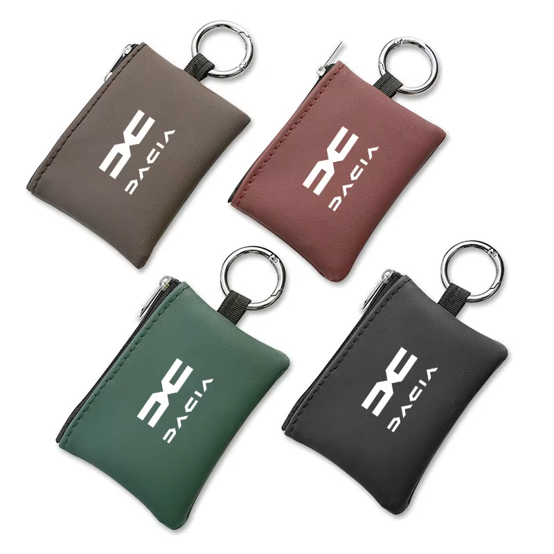 Accessoires de voiture en cuir clé portefeuille carte sac emblème porte-clés pochette pour Dacia Big