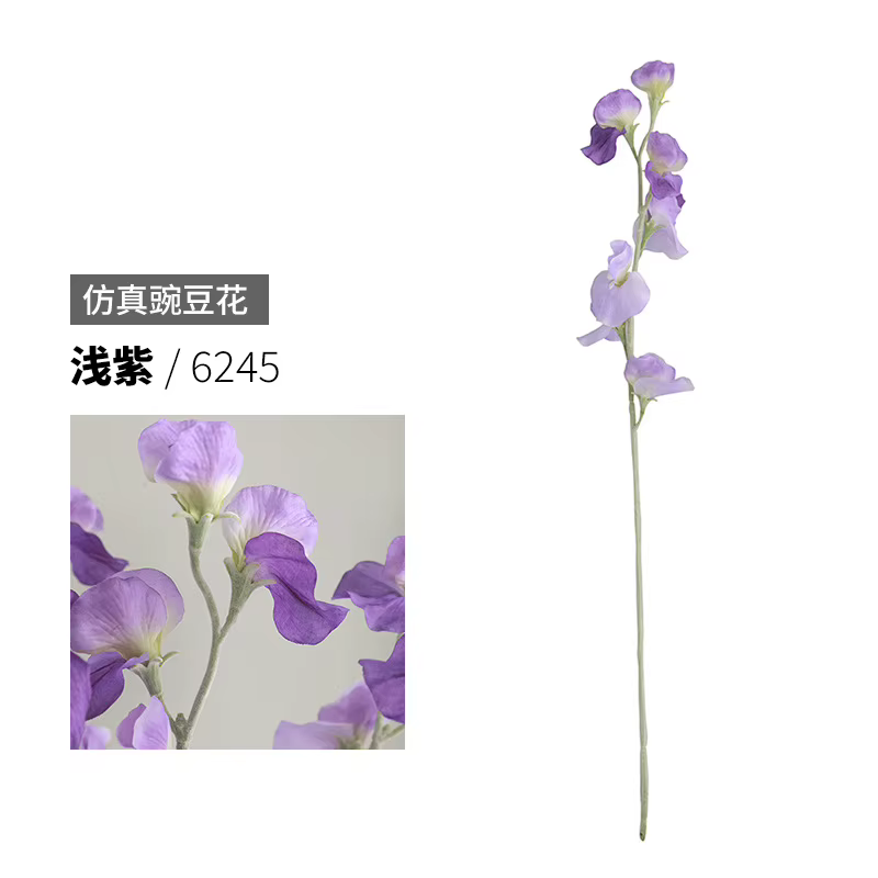Fleur artificielle de pois doux japonais, salon, table basse, hôtel, décoration de mariage, accessoi