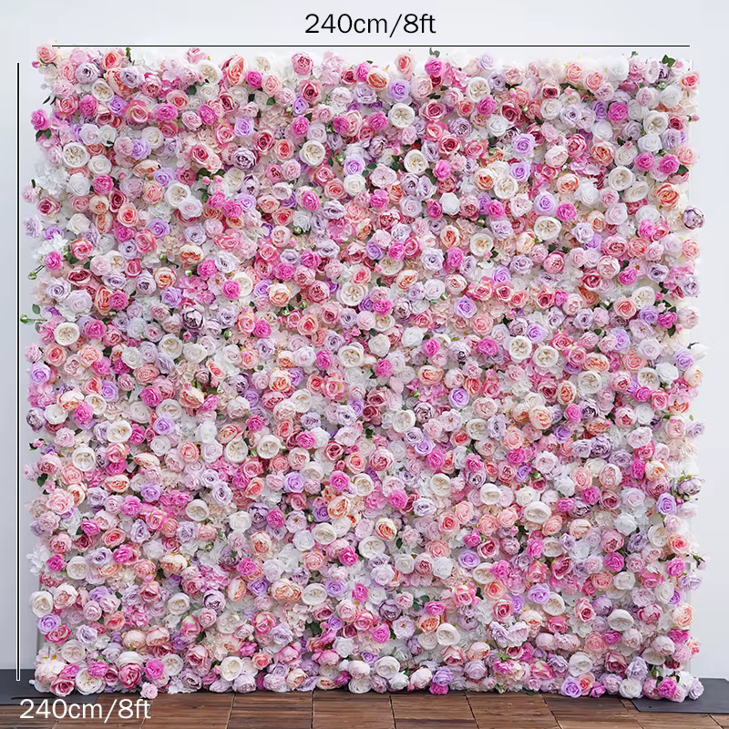 Pivoine Rose de luxe, mur de fleurs en tissu, décor d'arrière-plan de mariage, vitrine extérieure, a