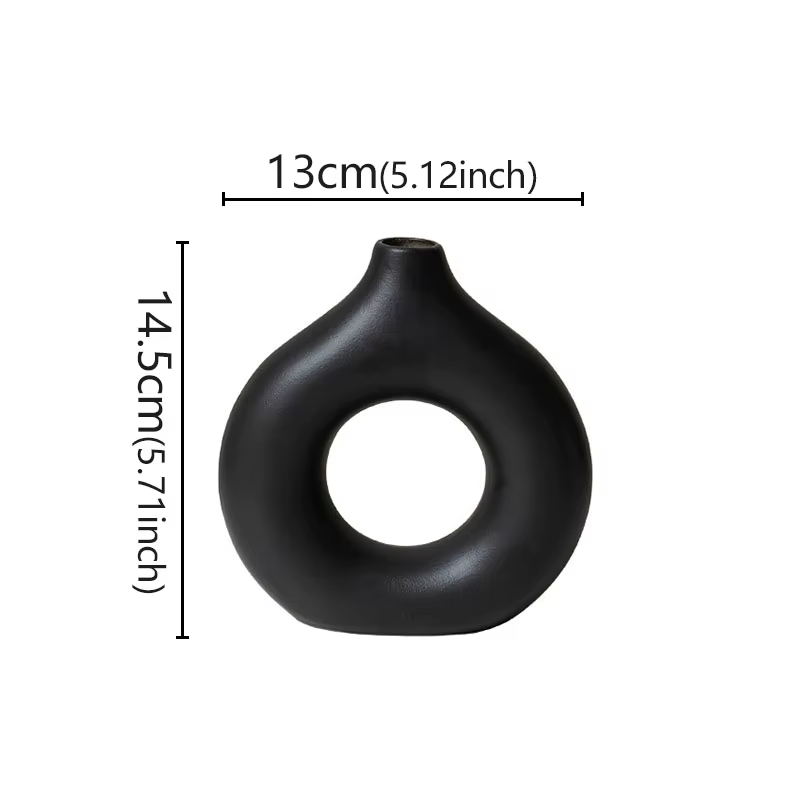 Vase plat minimaliste Simple en forme de beignet, Pot de fleur Simple, décoration de mariage à domic