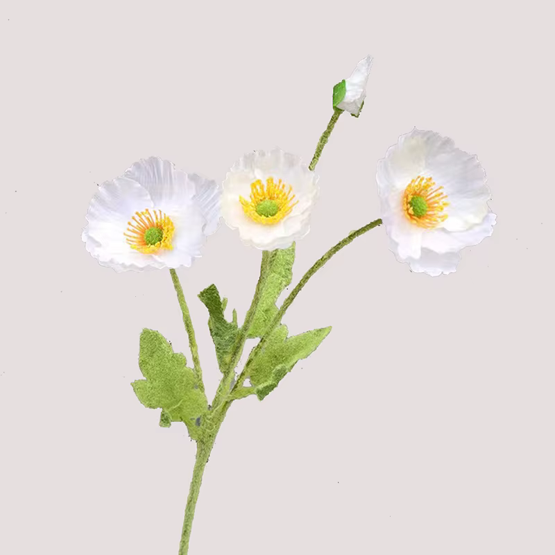 Fleurs artificielles pavot fleurs en soie longue tige pendaison de crémaillère Table de jardin maria