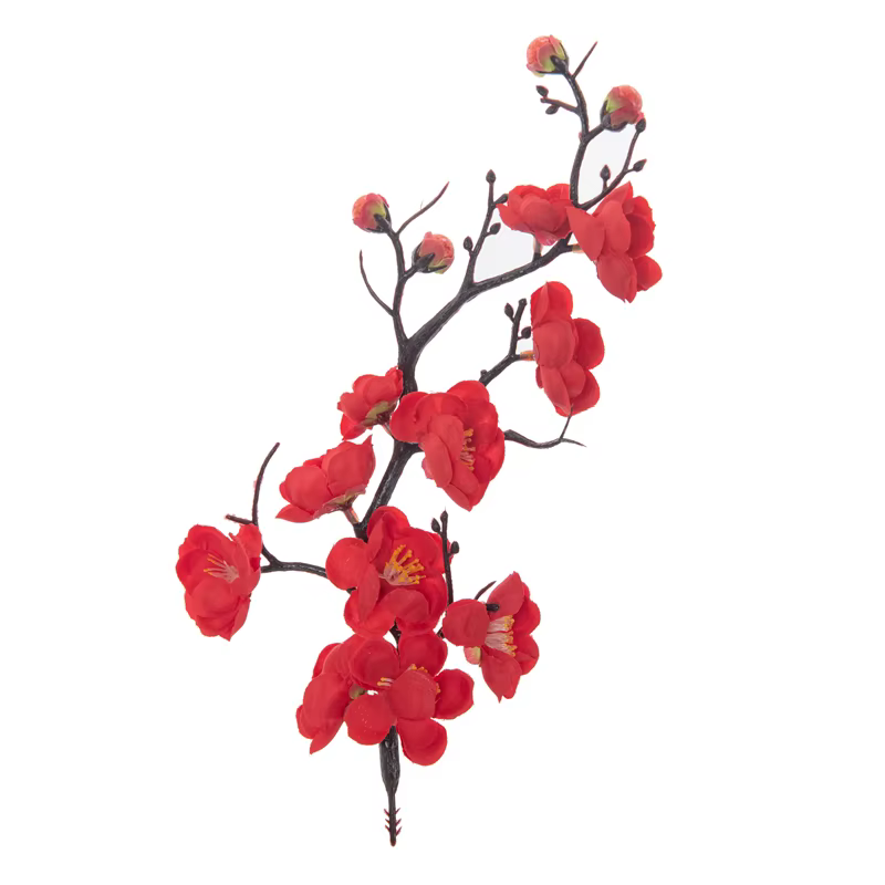 Fleurs artificielles Printemps Fleur De Prunier Pêche Branche Fleurs En Soie pour La Maison Décorati