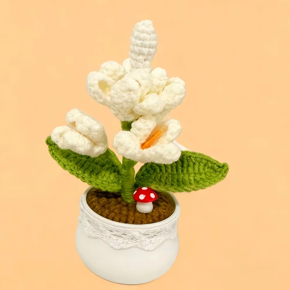 Crochet fini fait à la main, poterie lilas, Simulation de fleur, décoration de maison, Simulation de