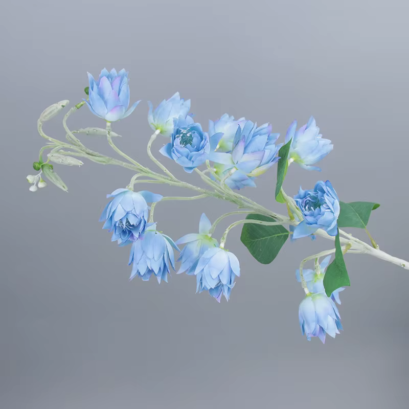 Fleurs artificielles réalistes en soie, yucca et muguet floqués, branche décorative pour la maison e