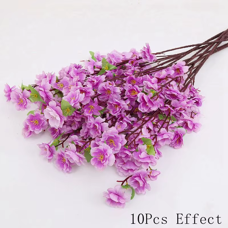 Bouquet de fleurs de pêcher artificielles, pour décoration de salle de maison, décoration de mariage