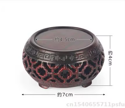 Socle en palissandre - Artisanat creux fait à la main | Présentoir polyvalent pour figurines, vase
