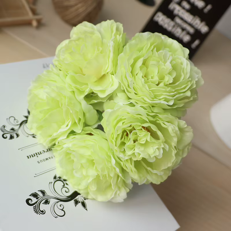 5 têtes/bouquet pivoine fleurs artificielles décor à la maison soie fausse fleur pivoines fleurs art