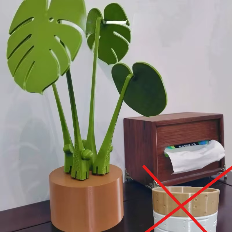 Monstera dessous de verre plante tortue bambou dessous de verre plante avec aimant impression 3D exp