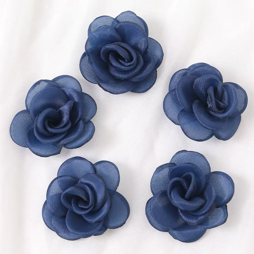 Rose camélia blanche en mousseline de soie, 8 pièces, 5cm, fleurs artificielles en tissu pour la mai