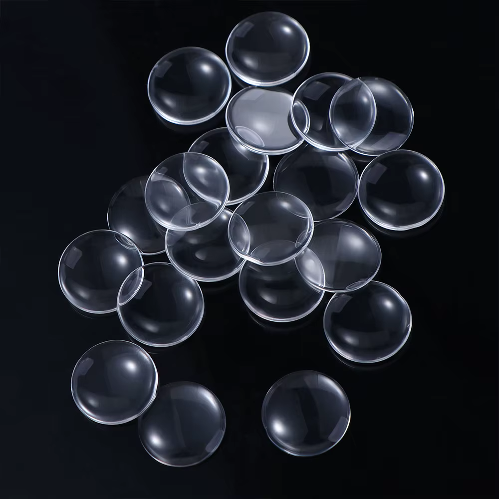 Cabochon 20 pièces boules oculaires de poupée rondes en verre transparent à dos plat puces pour les