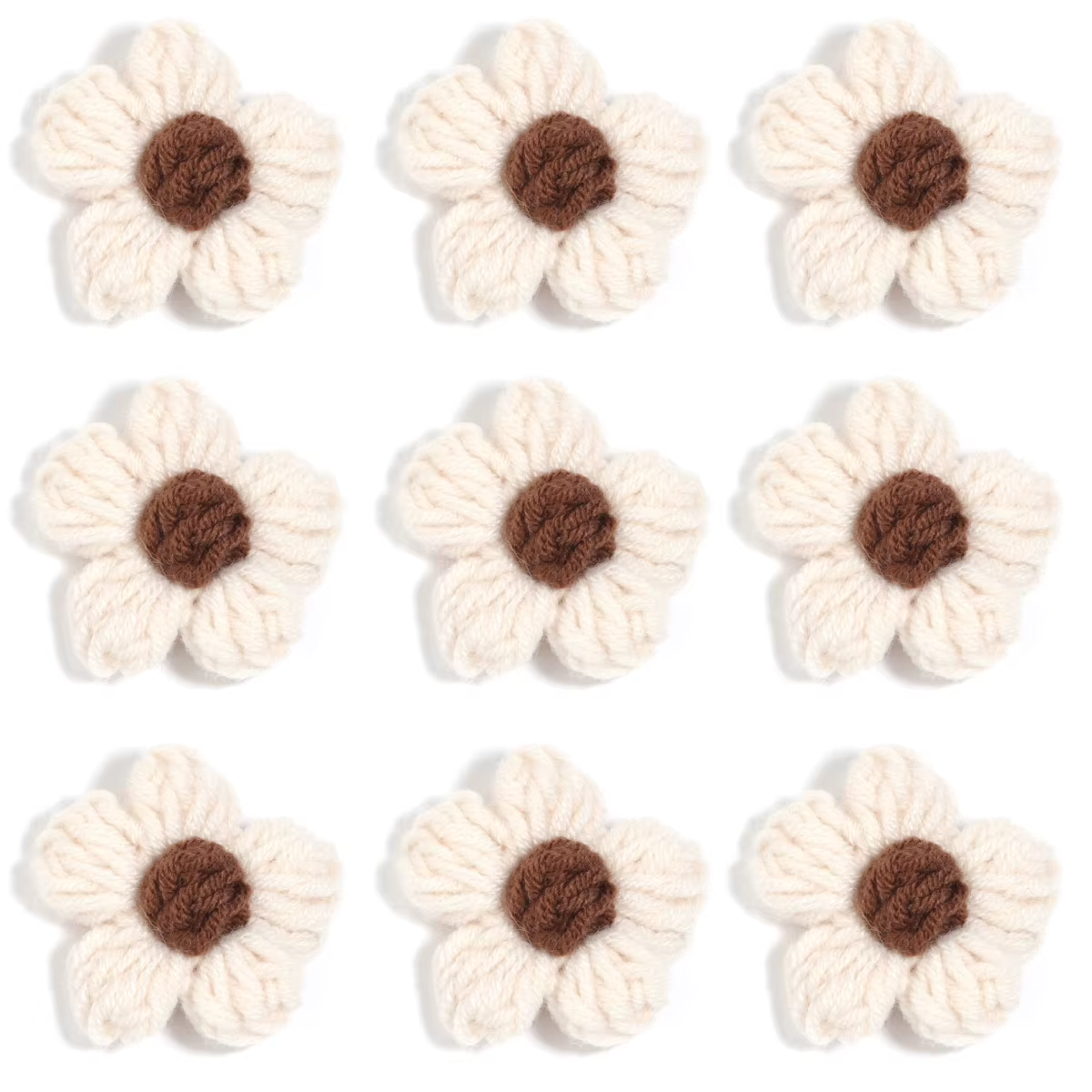 Fleurs en fil de coton de lait faites à la main, fleur colorée pour bricolage, bijoux, épingle à che