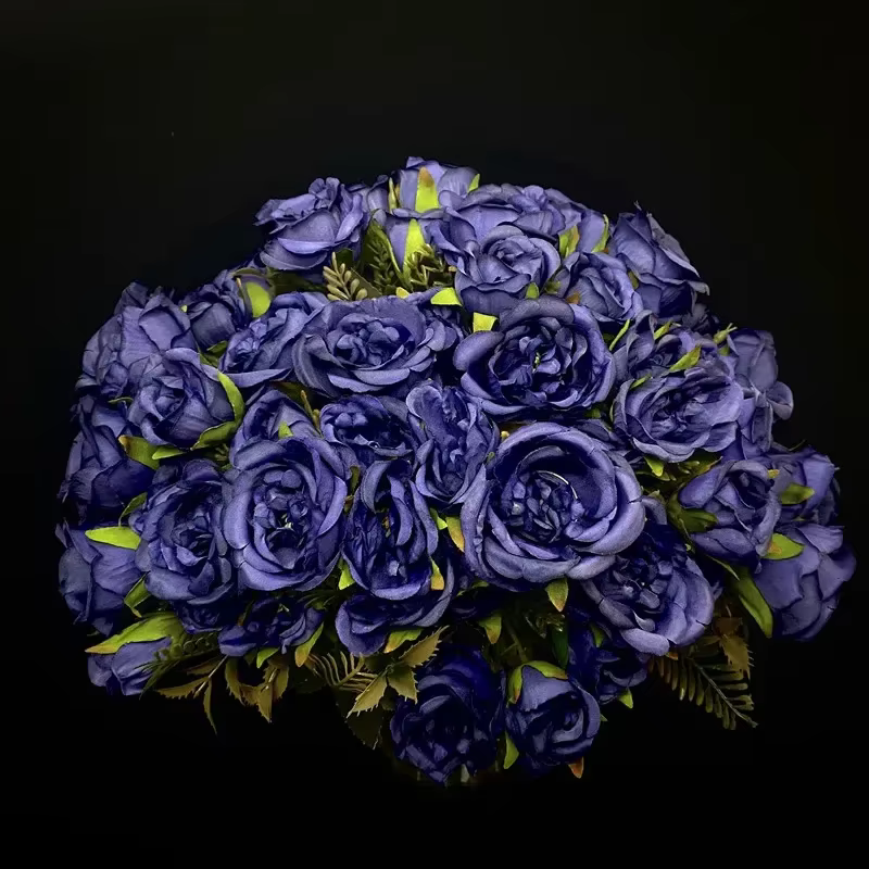Vintage 8 têtes fleurs artificielles soies pivoine vert Rose pour décorations faux Fower mariage bur