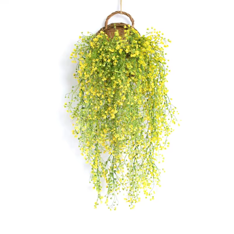 Plantes Artificielles de Vignes et Fleurs pour Décoration Murale, Faux Rotin, Plante Verte d'Niket d