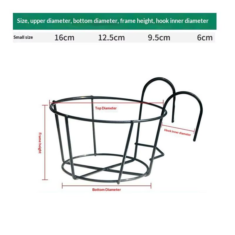 Supports en fer pour plantes suspendues, pour balcon, support rond pour pot de fleurs, pour balustra