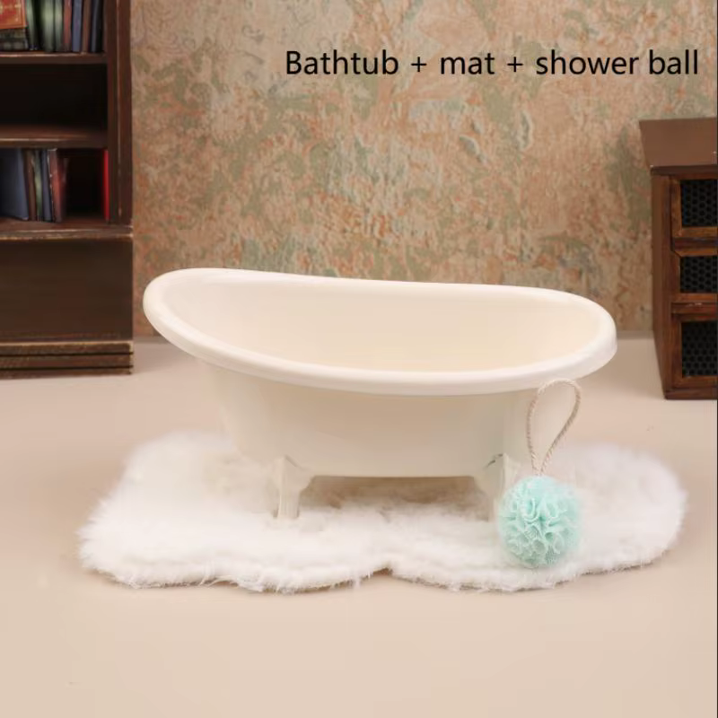 Baignoire Miniature pour maison de poupée, lavabo de toilette, modèle d'armoire, accessoires de meub