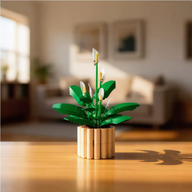 Nouvelle série 2026 de 474 pièces de décorations végétales et florales, modèle de blocs de construct