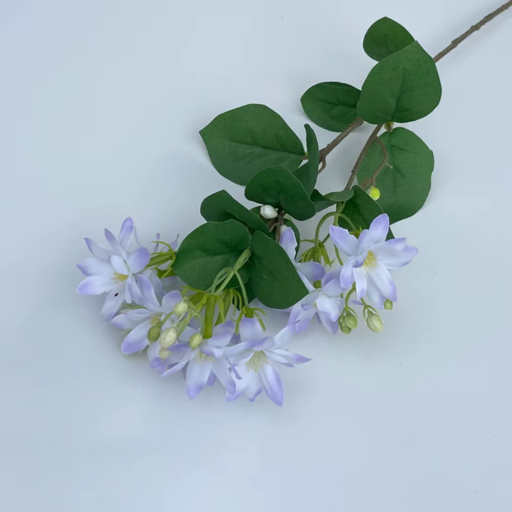 Fleurs de jasmin en soie à 3 branches, 60 cm de long, pour décoration DIY, bouquet de jasmin artific