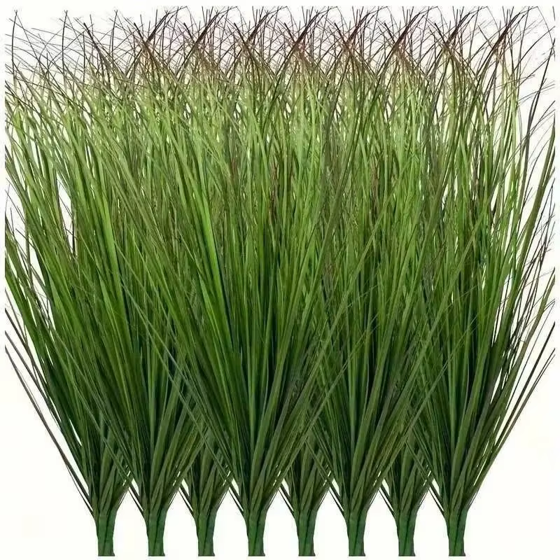 14 plantes artificielles en résine de 35 cm, herbe verte, décoration intérieure et extérieure, parfa