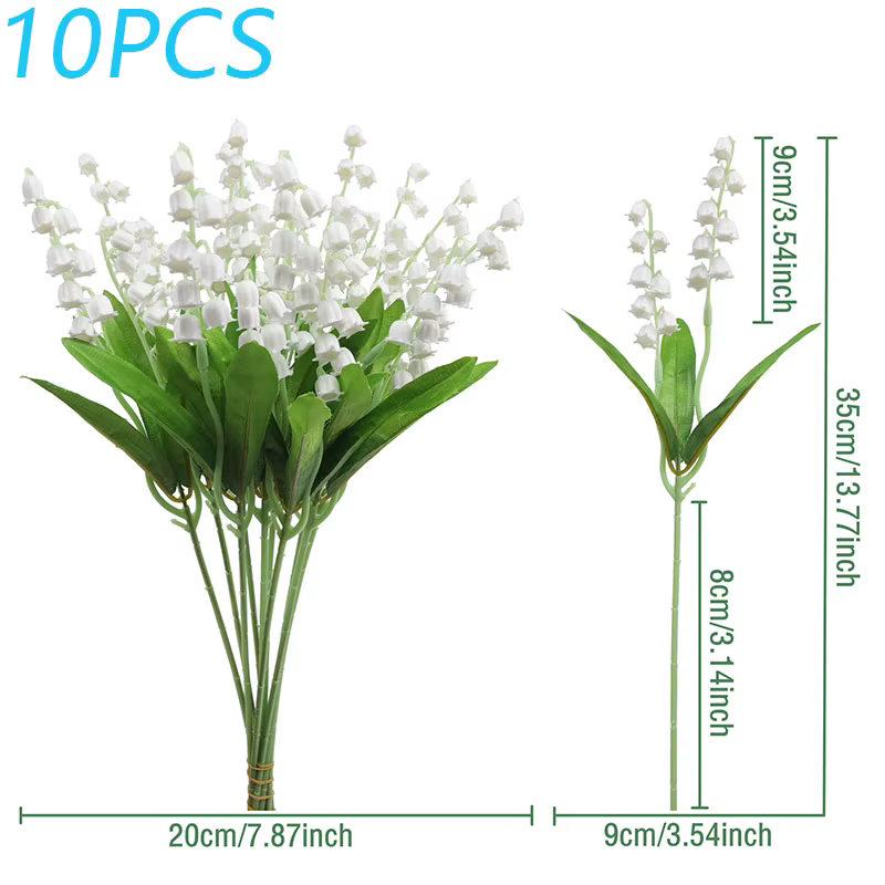 10 pièces fleur artificielle Bellflower simulé lys de la vallée, fournitures de Bouquet mariage sain