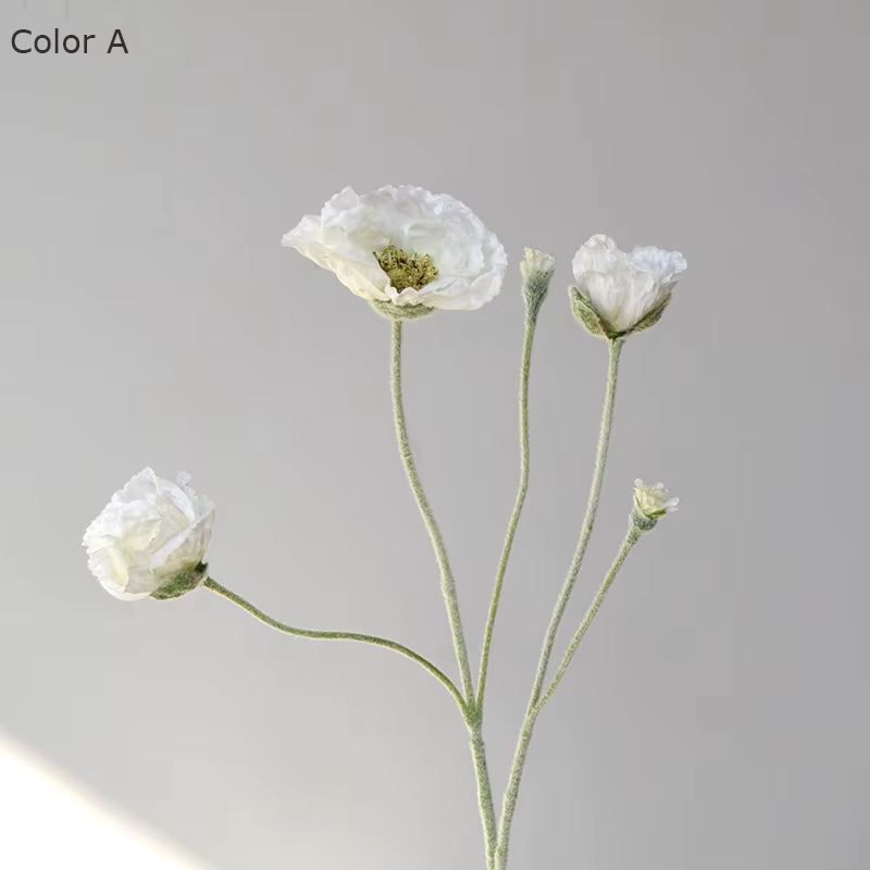 PopMED-Fleur artificielle floquée de coquelicot pour décoration de mariage, bouquet de patients, fle