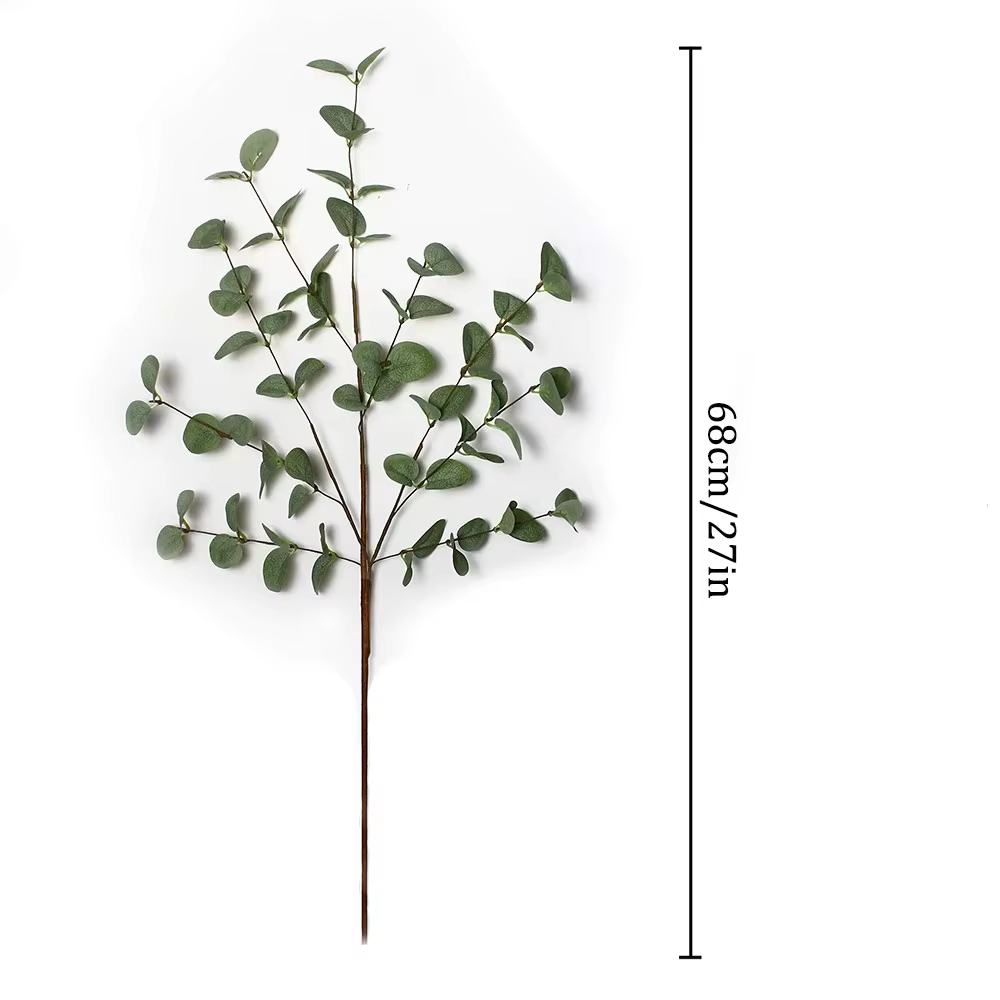 Plantes artificielles d'eucalyptus de hauteur, tiges de verdure, plantes en plastique de soie, flora