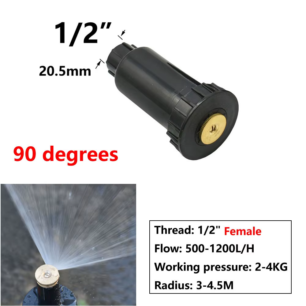 1/2 pouces filetage interne 90 180 360 degrés aménagement paysager Popup arroseurs jardin eau Irriga