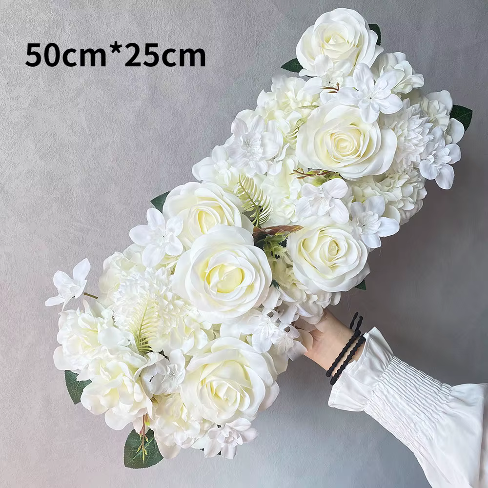 50CM Artificial Rose Ground Flower Arrangement Eucalyptus Flower Arrangement T-stage Road Guide Wedd
