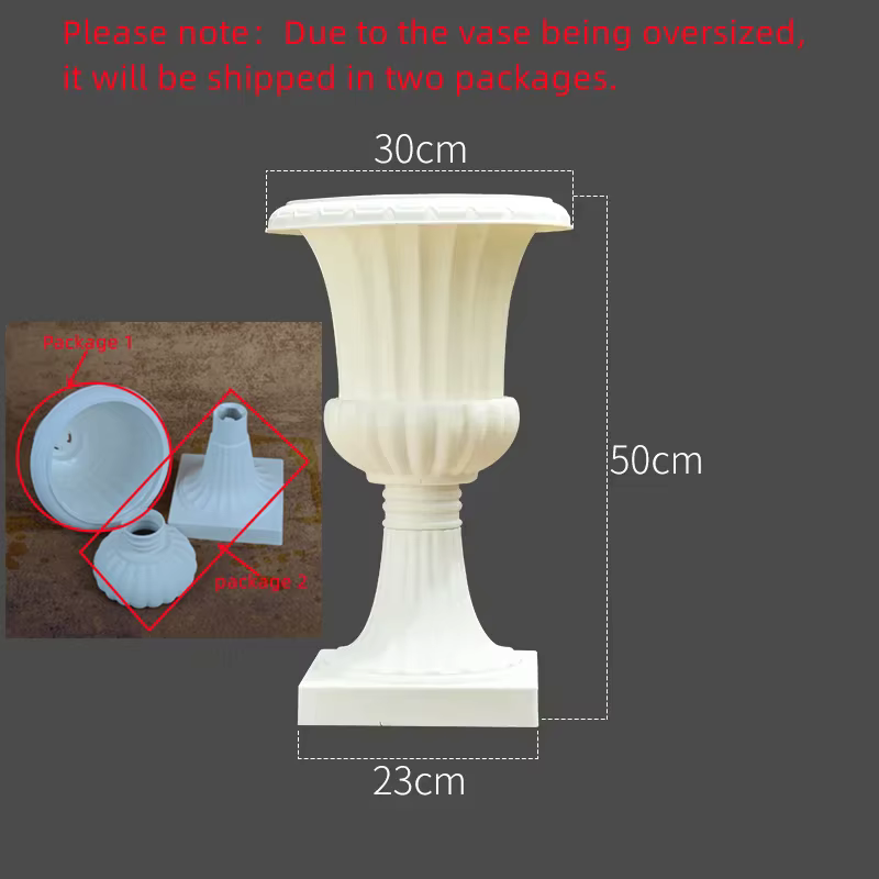 Pot de fleur en plastique doré et blanc, style européen, grande tasse, festival de mariage, vase de 