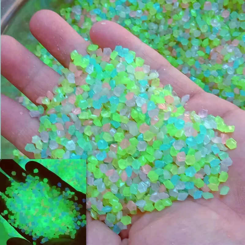 1000 pièces 3-5mm sable lumineux lueur dans l'obscurité galets pierre maison jardin cour chemin exté