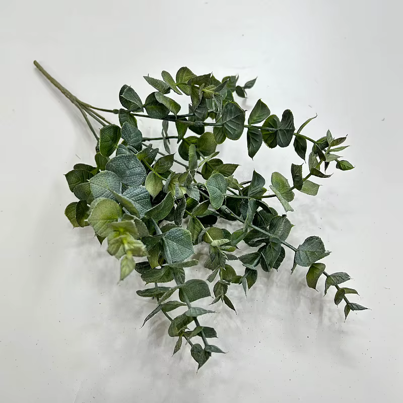 Plante artificielle d'automne 13.78 pouces, fausse feuille d'eucalyptus, Arrangement floral, décorat