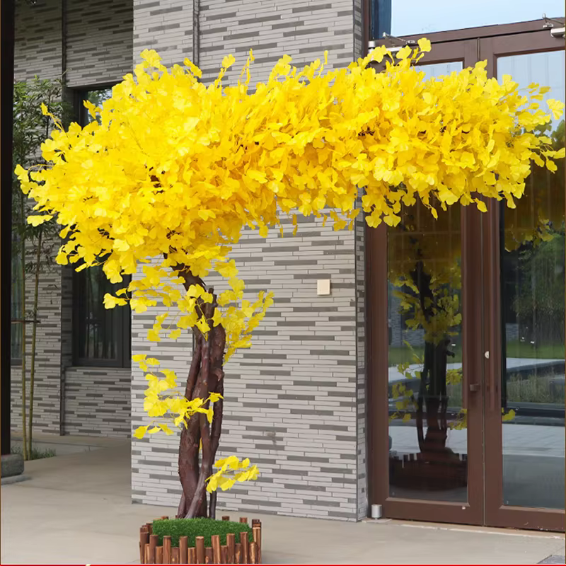 Faux Ginkgo Él, arbre à souhait, décoration de jardin extérieur, scène d'hôtel, mariage, plante vert