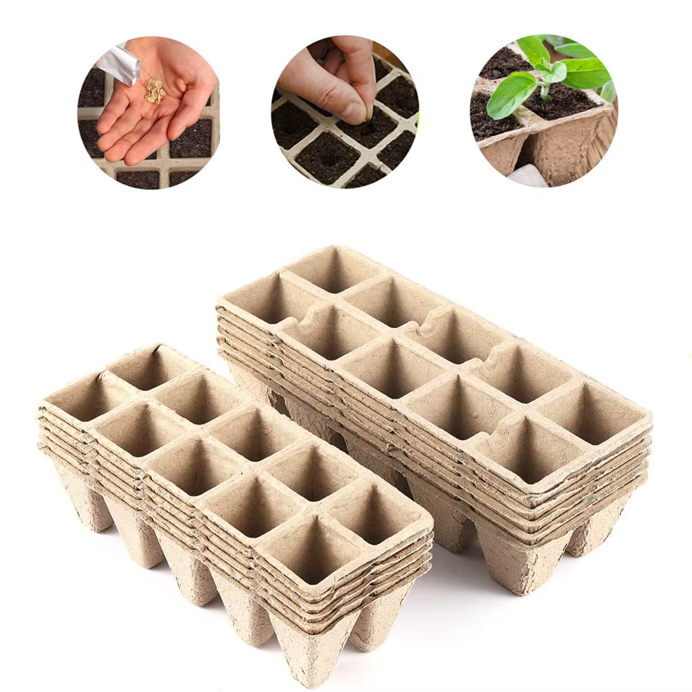 Plateaux de semis bionickel ables pour plantes d'intérieur et d'extérieur, pots de tourbe de démarra