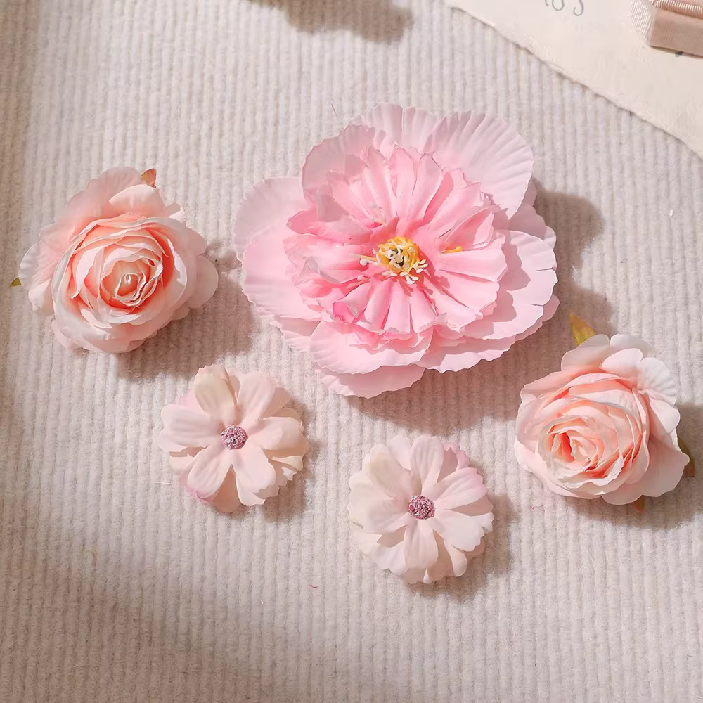 Fleurs artificielles roses en soie, fausses fleurs pour mariage, décoration de mariée, décoration de