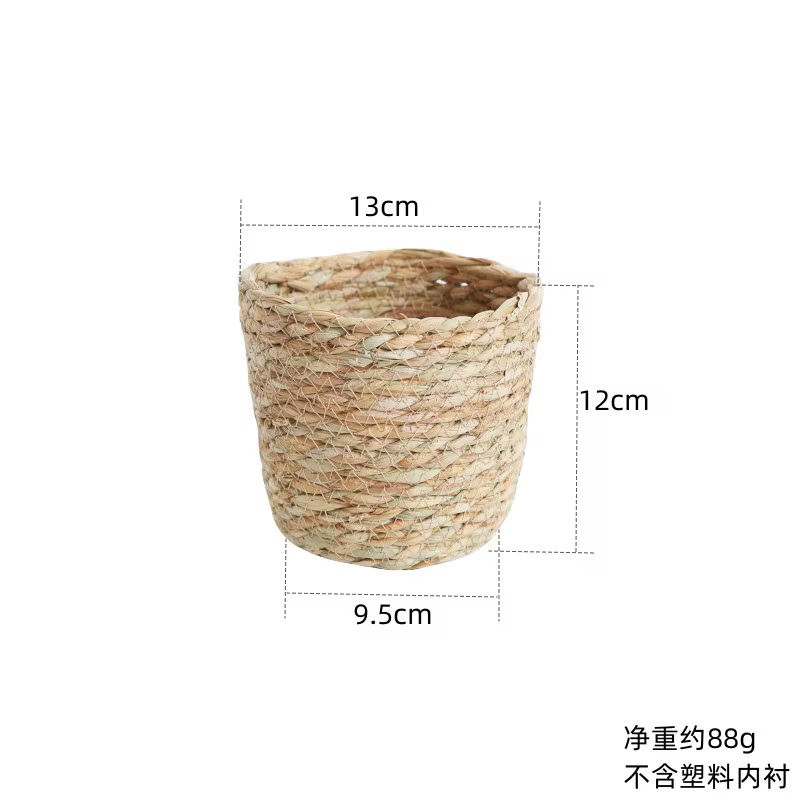 Paniers de rangement en rotin tissé, tissage de paille, pot de plantes de jardin, panier de jardiniè